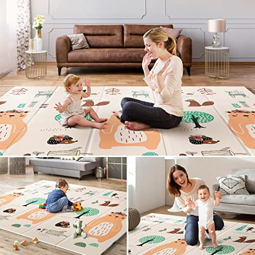 UANLAUO Foldable Baby Play Mat, Extra Large Waterproof Activity