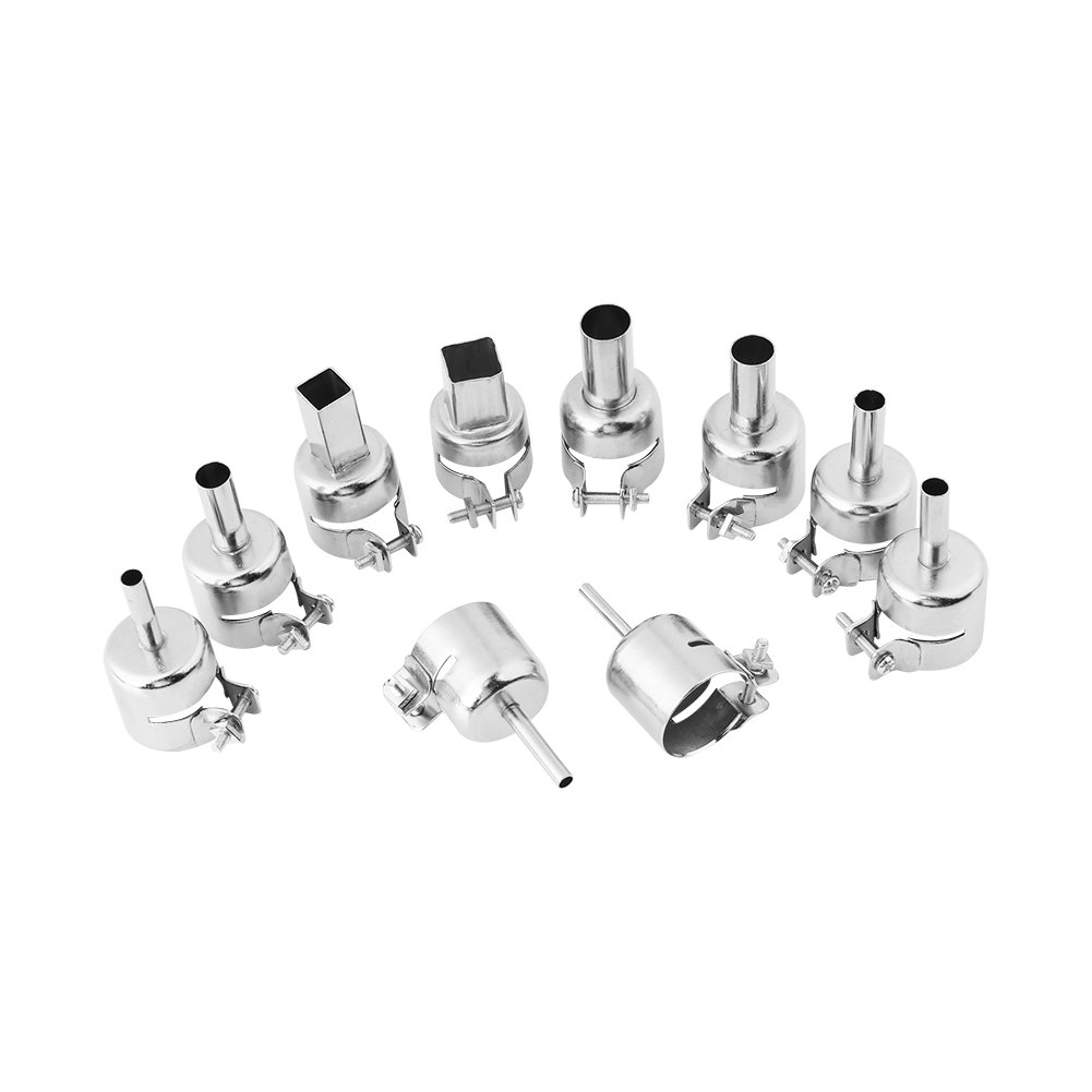 Akozon Heat Gun Nozzles, Nozzles Kits 10pcs/Set For Hot Air Soldering Station Repair Tools