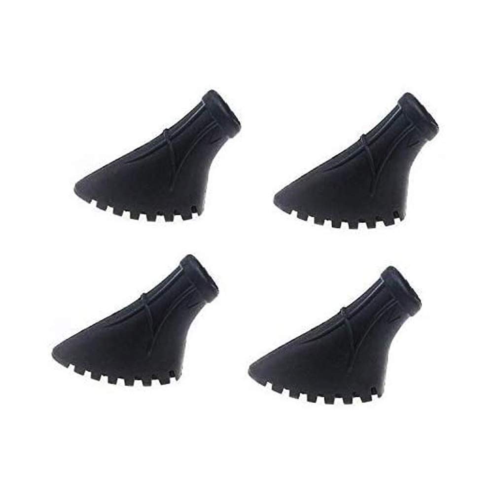 kofull-4pcs Nordic Walking Pads Rubber Trekking Poles Hiking and Walking Sticks Pads,Black