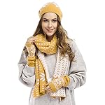 Bienvenu Women Lady Winter Warm Knitted Snowflake Hat Gloves and Scarf Winter Set Bienvenu Women Lady Winter Warm Knitted Snowflake Hat Gloves and Scarf Winter Set