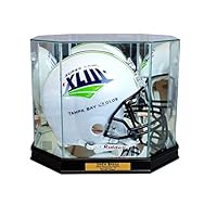 Perfect Cases Octagon Football Helmet Display Case (Black w Engraving)