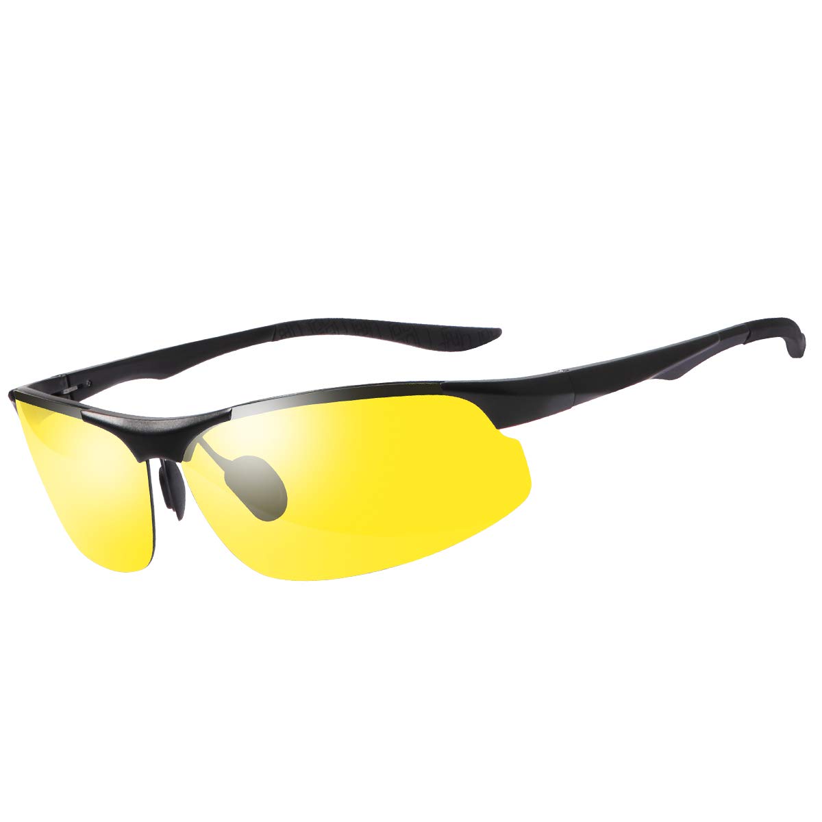 Polarized Photochromic Outdoor Sports Safety Sunglasses for Men Women Anti Glare UV400 Protection for Day and Night Driving Cycling Golf Running Cycling Fishing Eyewear Sun Glasses (8003-Yellow)