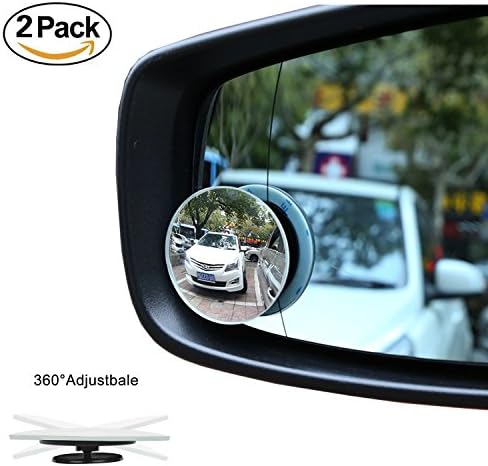 Round-Shape Blind Spot Mirrors,LTJ 360¡ã ABS HD Ultra Low-Profile Glass Fit Stick-on Design Fit For All Universal Vehicles Car SUV Truck RVs VANs (Pack of 2) (Round-Shape)