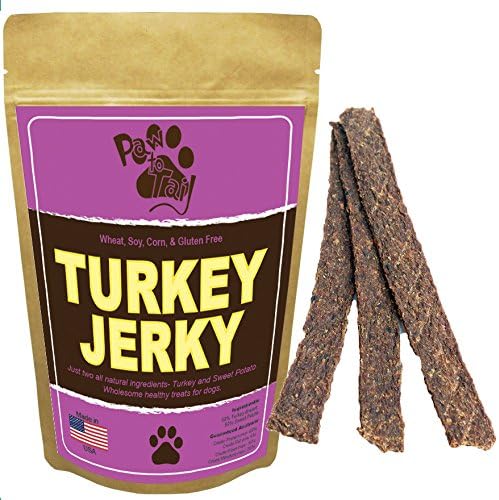 American Turkey Jerky Dog Treats - Suitable Diabetic Dog Treats - Lean Treats for Dogs - Made in USA - Gluten Free Treats for dogs, No Preservatives - Just Healthy USDA Grade A Turkey - 8oz Bag