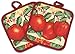 Kitchen Towel Set 7 Piece Towels Pot Holders Oven Mitt & Dishcloth Decorative Design Everyday Use (7 Piece, Garden Apple)