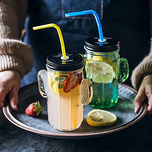 YWT Kreative Kaktus-Glas-Steigungs-Stroh-Trinkbecher-Saft-Tasse mit Deckel für kaltes Getränk-Fruchtsaft-Bier-Wein… – Bild 4
