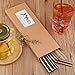 JOYECO 10 Pcs Metal Reusable Straws Stainless Steel Drinking Sucker Full Variety, Multi Size with Carry Bag Brushes for 20 30oz Tumblers, Boba, Smoothies, Rose Copper