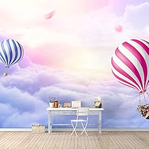 Wall Murals for Bedroom Hot Air Balloon Large Removable Wallpaper Peel and Stick Wall Stickers - 66x96 inches