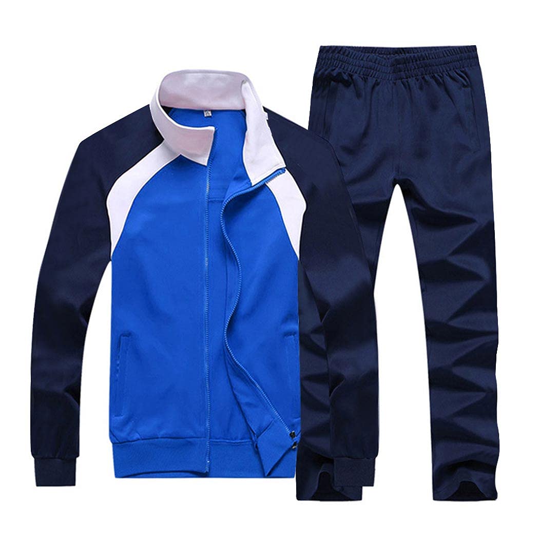 Sun Lorence Men's Athletic Running Tracksuit Set Casual Full Zip Jogging Sweat Suit