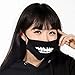KOMIWOO 6 Pack Anti Dust Anime Mask Cotton Mask, Cut EXO Bear Teeth Star Pattern Anti Dust Face Mouth Mask for Kids Teens Men Women Black