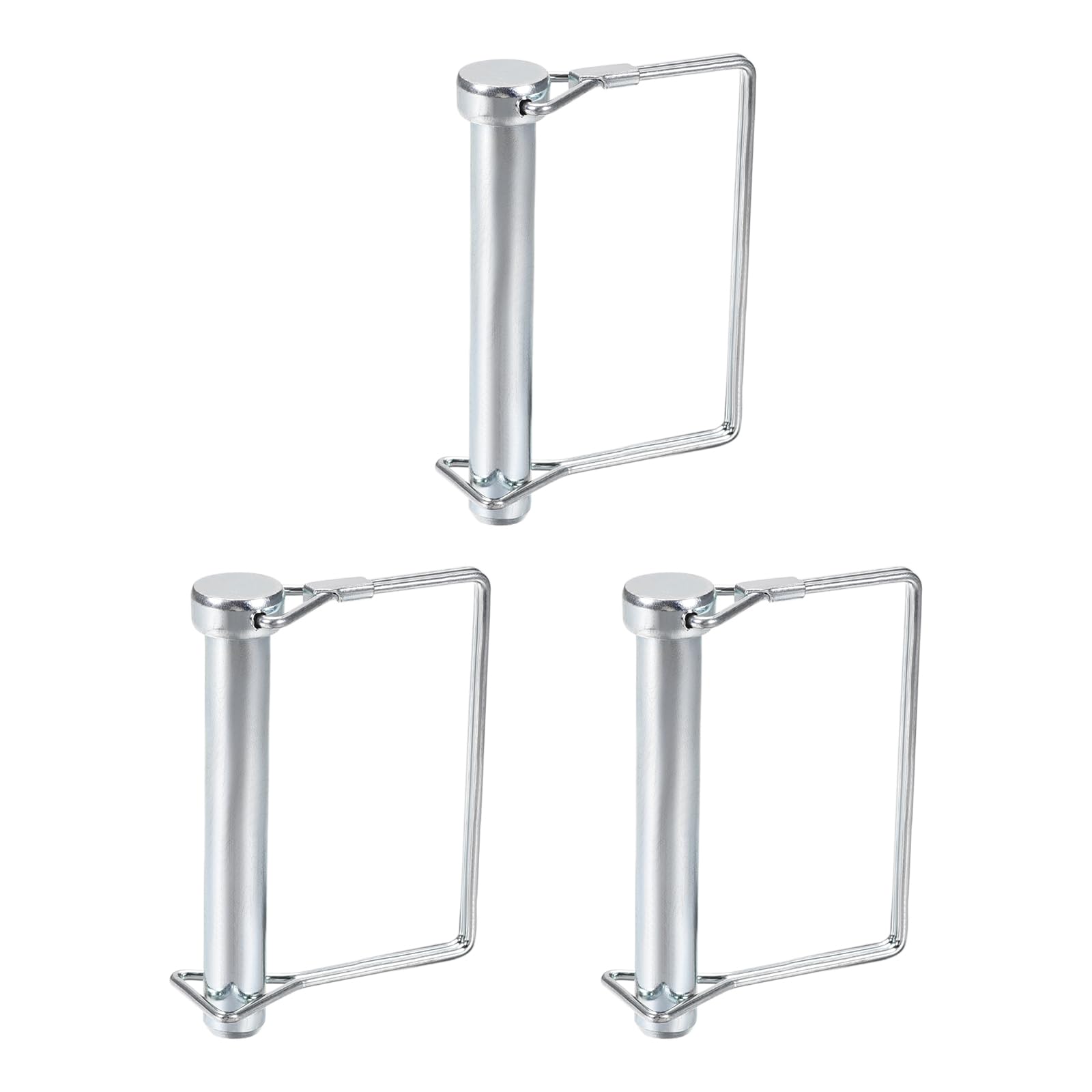 DTGN 12mm x 80mm (DxL) Shaft Locking Pin - 3Pack - Good for Farm Trailers Lawn - Carbon Steel Square Trailer Coupler Pin - Silver Tone