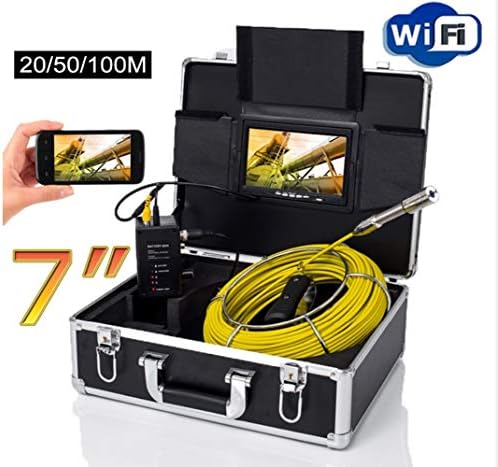 ZHANG 7" Wireless WiFi 20/50/100M Pipe Inspection Video Camera,Drain Sewer Pipeline Industrial Endoscope support Android/IOS