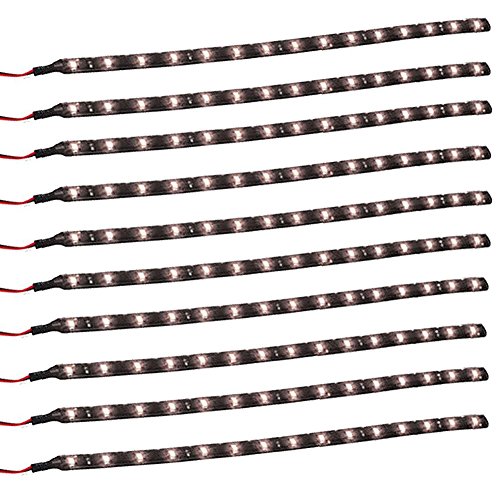 PESIC 10x DC12V 30cm 15 SMD LED Car Truck Flexible Waterproof Light Strip Warm White