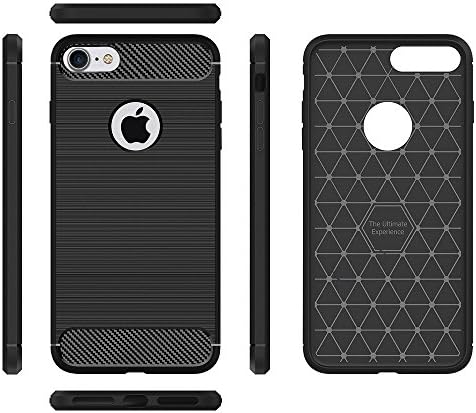 iPhone 7 case 2 for 1 Escada One Stylish carbon fiber pattern New Slim Design Anti-fingerprint shockproof protective bumper included a Crystal-clear transparent shock absorbent slim bumper case
