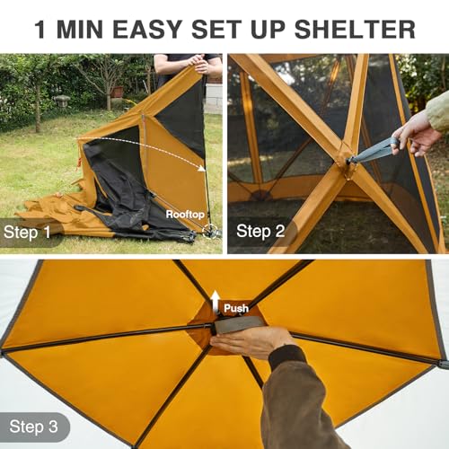 EVER ADVANCED 11.5x9.8ft Pop Up Gazebo Tent with Screened Walls, Instant Canopy for Outdoor Events image 22
