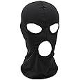 3 Hole Black Balaclava Ski Mask, Thin Full Face Mask for Men Women Motorcycle Bike Hunting Cycling Cap Ski