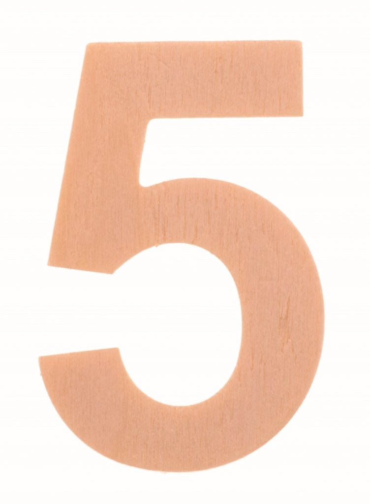 Glorex Number 5 6 cm Natural Wood 12 x 5.5 x 0.5 cm