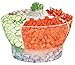 PERLLI Salad Bowl Set On Ice - Chilled Serving Bowls - Multifunctional - Includes Dome Lid + Serving Utensils - 4-Way Divider + Dip Cup + Spacious Dome Lid -Acrylic - 6.5-Quart Capacity