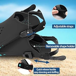 Schnorchelmasken 51Af62kUXSL. SS300 🏊【EINSTELLBARES DESIGN】 Schwimmflossen haben ein offenes Fersendesign und verstellbare Träger. Das verstellbare Design macht die Flossen für verschiedene Fußtypen und -größen geeignet. Durch das offene Fersendesign können kleine Kieselsteine ​​und Schmutz automatisch herunterfallen. Der wichtige Teil ist die Entriegelungsschnalle, die die Länge des von Ihnen eingestellten Riemens beibehält, sodass Sie die Riemen nicht bei jedem Gebrauch anpassen müssen, nur um sie einfach an- und auszuziehen.
🏊【PERFEKTER SCHWIMMPARTNER】 Die Schnorchelflossen übernehmen das wissenschaftliche Design, minimieren Ermüdungserscheinungen und verhindern Krämpfe. Sie verwenden den einzigartigen offenen Zeh und das coole, flammenförmige Mesh-Spann-Design. Sie reduzieren den Widerstand und fühlen sich wohler und atmungsaktiver. Es kann mit Wasserschuhen und Wassersocken verwendet werden (Erinnerung: Bitte kaufen Sie größere Größen, wenn Sie es mit Tauchschuhen tragen möchten).
🏊【PREMIUM MATERIAL】 Die Kurzflossen mit TPR-Material + Schnalle mit PC + Klinge mit PP. Welches gegen Deformation, leicht, korrosionsbeständig und langlebig ist. Robust und flexibel. So können sie den Komfort des barfüßigen Verschleißes voll ausschöpfen und sich keine Sorgen über das Reiben der Füße machen. Rutschfestes Schattendesign auf der Unterseite, sicher zu verwenden.
🏊【EINFACH ZU LAGERN UND ZU TRAGEN】GREATEVER achtet auf jedes Detail. Wir bieten eine schnell trocknende Netztasche und Hartplastikeinsätze für die Schwimmflossen an. Der Netzbeutel kann Sand und Wasser schnell filtern. Sie und die kurzen Schwimmflossen sind perfekt zum Reisen und Tragen. Der Hartplastik kann die Lamellen während der Lagerung in Form halten.
🏊【NACHVERKAUFSDIENST】 Solange Sie unsere Kunden sind, seit dem Tag, an dem Sie Schnorchelflossen kaufen. Wir bieten einen 24-Stunden-Service ohne Unterbrechung. Wenn Sie Zweifel an unserem Produkt haben, wenden Sie sich bitte an uns. Wir sind fest davon überzeugt, dass wir unseren Kunden ein zufriedenstellendes Einkaufserlebnis bieten können.