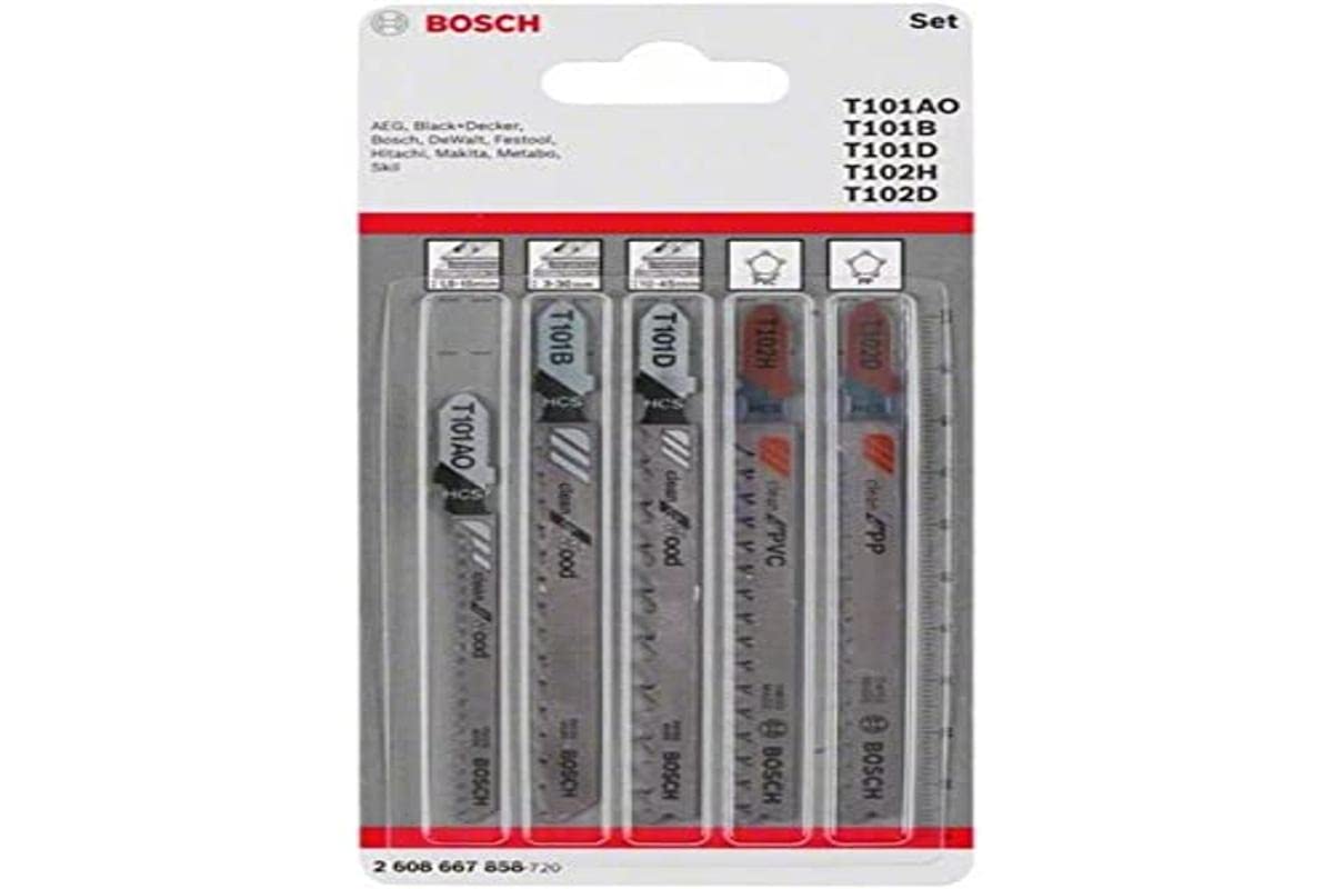 Bosch 2608667858 Jigsaw Blade-Set for Wood/Plastic, 0 V, Silver