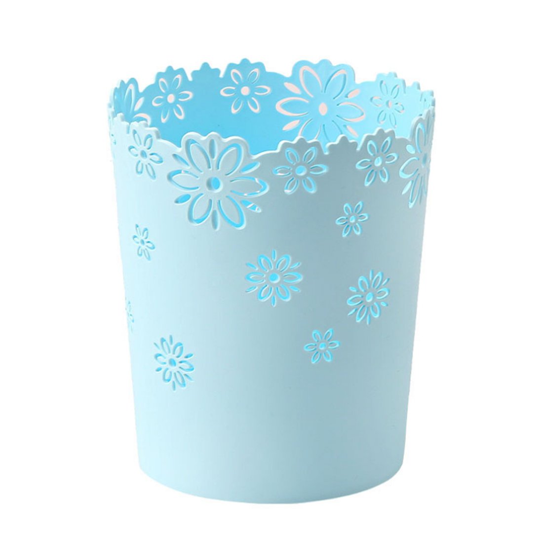 Wastebasket, Hollow Flower Shape Plastic Lidless Wastepaper Baskets Trash Can - M