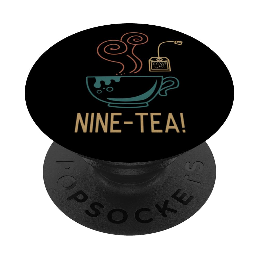 90th Birthday Classic Traditional Cup Of Tea Funny Nine-Tea PopSockets Adhesive PopGrip