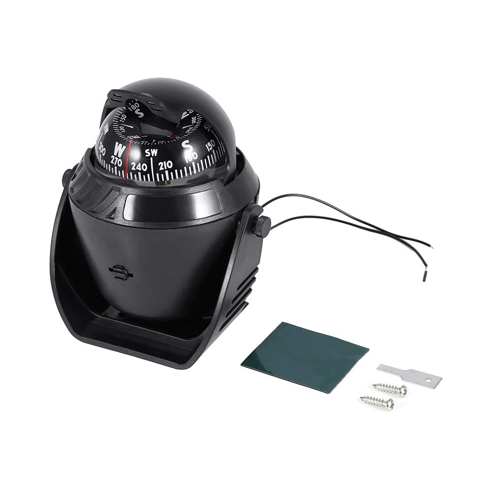LED Compass - High Precision LED Lights Illuminated Light Up Pivoting Compass Electronic Digital Navigation Compass For Marine Boat Truck Car