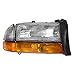 Brock Replacement Replacement Passenger Composite Headlight Headlamp with Park Signal Lamp Compatible with 1998-2004 Dakota 55055110AI