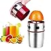 Lukasa Citrus Juicer Manual Orange Juicer Portable Stainless Steel Hand Grapefruit Squeezer Lid Rotation Squeezer for Lemons, Tangerines and Other Fruits