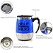 Freehawk Hot Sale Novelty Automatic Electric Stirring Coffee Mug Double Layer Stainless Steel Self Stirring Auto Coffee Mugs Self Mixing Cup for Morning, Office, Travelling in Blue (450ml/15.2oz)