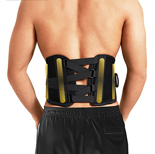 Bracoo Lumbar Brace, Lower Back Support Belt for Chronic Pain Relief, Sciatica & Posture Corrector - Advanced, Ultra-Customizable, Versatile with Quad-Spring Stabilizers, BB30, Large/X-Large