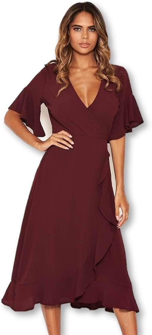 AX Paris Women's Midi Dress with Frill 
