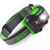 Meilleur 120 LED Lumen étanche Lampe frontale 4 modes (blanc et rouge LED)