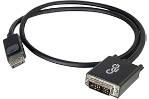 C2G 54329 DisplayPort Male to Single Link DVI-D Male Adapter Cable, TAA Compliant, Black (6 Feet, 1.82 Meters)