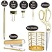 Gold Desk Accessories | 7 Desktop Essentials (44 Items Total) | Office Supply Set & Organizer in Gold Décor