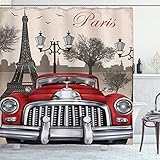 Ambesonne Retro Shower Curtain, European Parisian