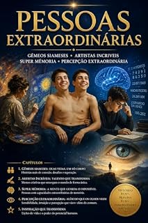 Livro Pessoas extraordinárias Parte 1: Gêmeos siameses, artistas incriveis, super mémoria, percepção extraordinaria.