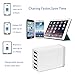 ETvalley 40W/8A 5 Port USB Charger Multi-Port USB Charger for iPhone, iPod, Samsung Tab, Android, Usb Hubs,White
