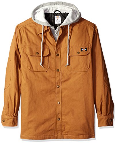 Dickies Men's Big and Tall Relaxed Fit Canvas Shirt Jacket with Quilted Lining, Brown Duck, 4XL