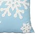 Hupplle Canvas Cotton Embroidery Throw Covers Christmas Snow Square Throw Pillow Covers Blue