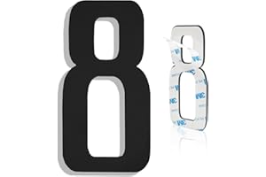 HVATRY Modern House Numbers for Outside - Self-Adhesive, Large 6 Inch, Metal House Address Numbers - Ideal For Mailbox, Door, And Outdoor Address - House Number 8