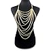 SIYWINA Body Chain with Pearls Harness Multirow Necklace Shoulder Body Chain