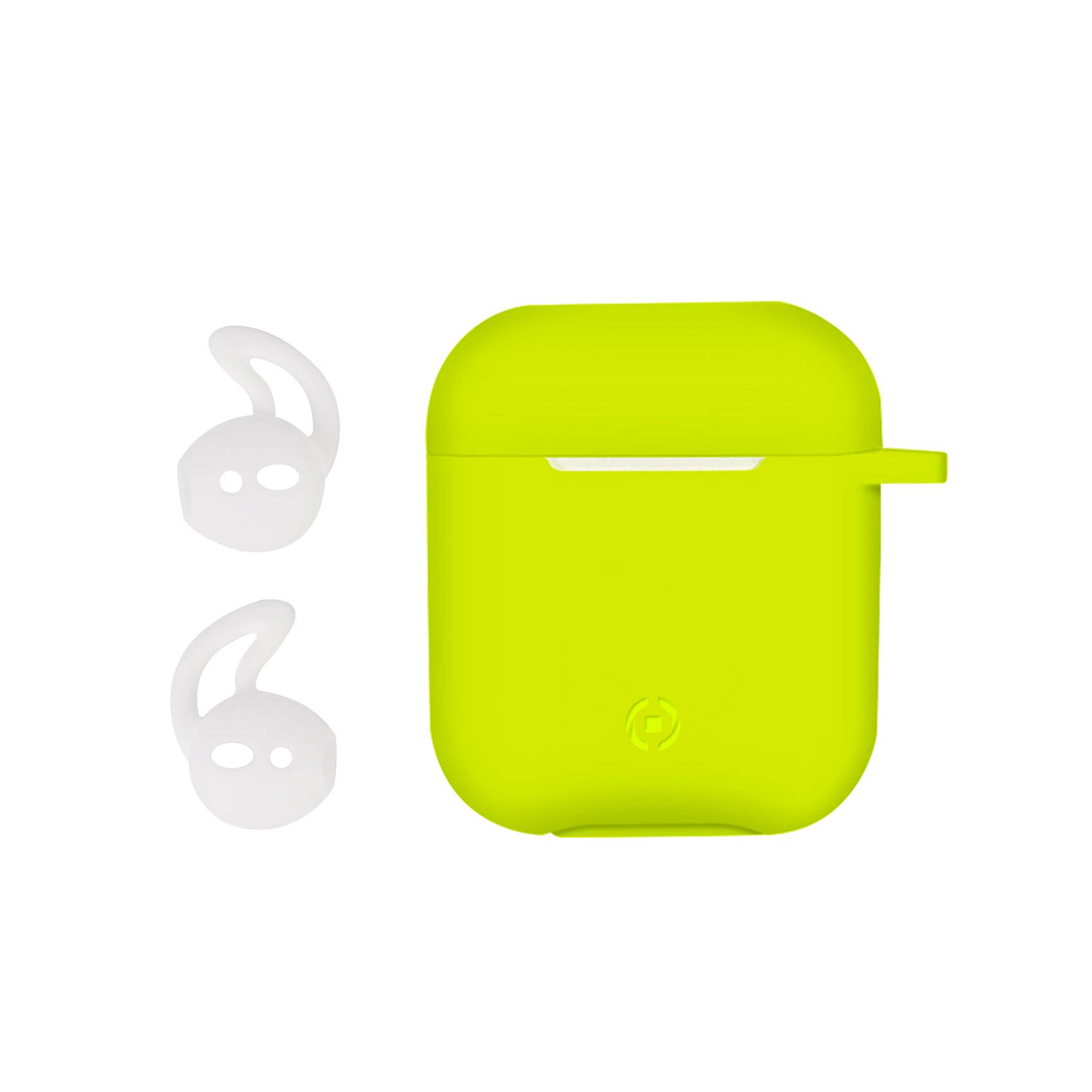 Celly Aircase Case – Accessory for Headphones (Case, Apple, Airpods, Silicone, Yellow, Box)