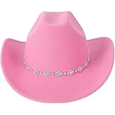 Verdusa Women's Western Cowboy Hat Rhinestone Wide Brim 2026 Cowgirl Hat