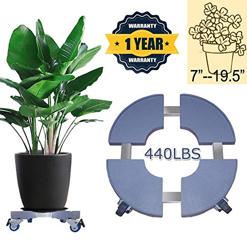 Plant Caddy with Wheels Large Plant Caddy Plant Dolly Heavy Duty Rolling Plant Caddy Outdoor Plant Stand Garden Plant Caddy Indoor Plant Dolly 20inch 440lbs Capacity
