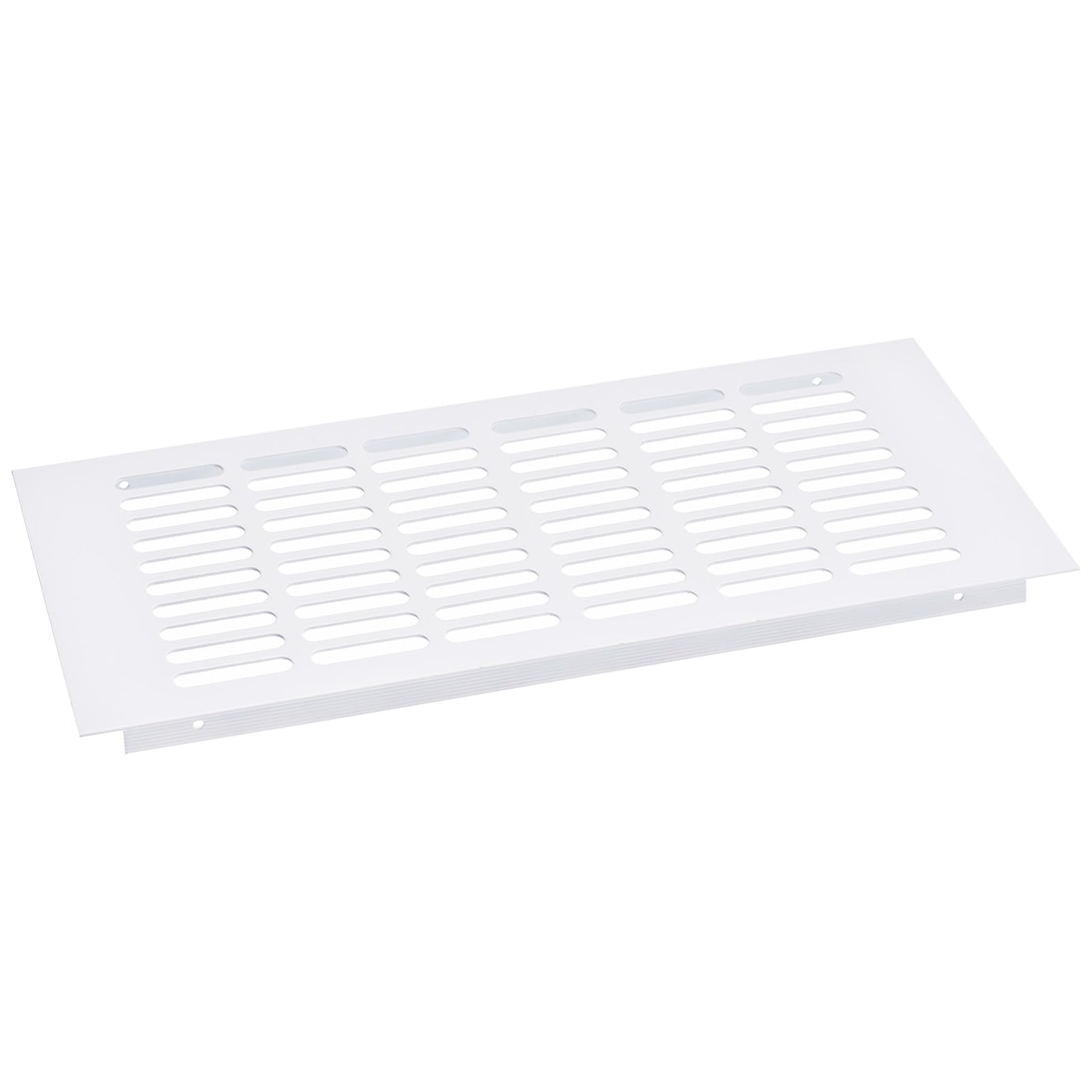 uxcell Air Vents Cover, 1Pcs 350 x 150mm - Aluminum Alloy Mesh Air Return Vent Cover, Rectangle Louvered Ventilation Grille for Shoe Cabinet Wardrobe (White)