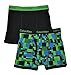 Calvin Klein Boys 2 Pack Black & Green with Blue Boxer Briefs