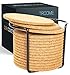 Cork Coasters 16 Pcs with Metal Holder (Designed in USA) Thick Absorbent Natural Rustic Bar Table Cup Coasters for Drinks Bar Glass