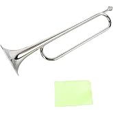 Diydeg Bugle Cavalry Trumpet - B Flat Brass Retro Standard Trumpet Musical Instrument for School Band Cavalry Orchestra