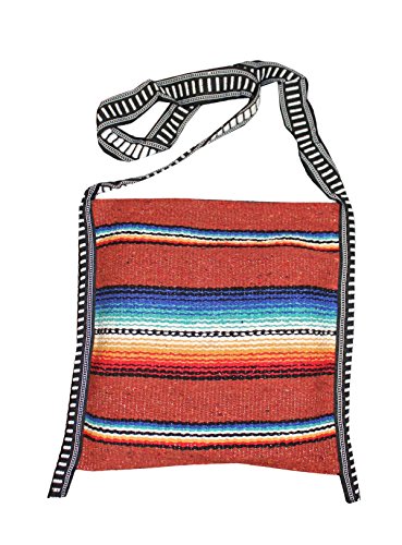Mexican style falsa blanket tote bag messenger (rust)
